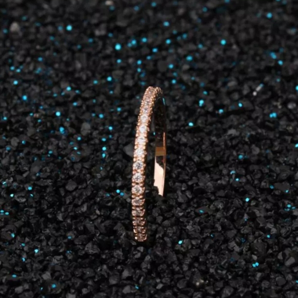 NEW 18k Gold Diamond Band Adjustable Ring - Picture 5 of 6